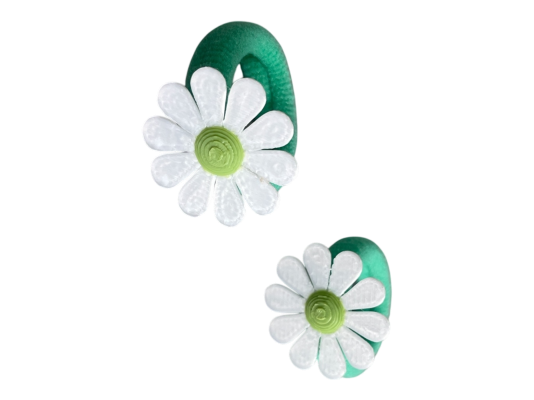990051 - Set 2 gomas acrilicas pequeñas con margarita