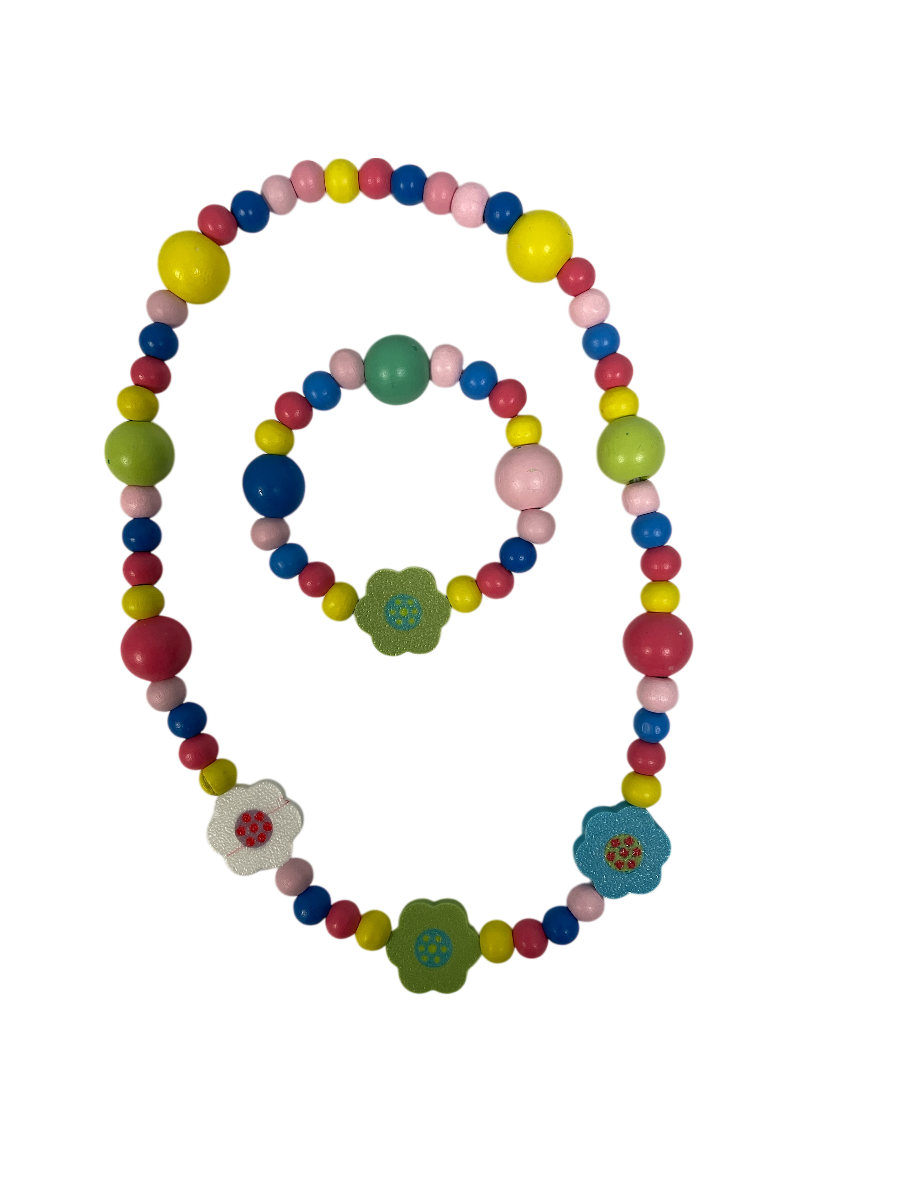 990074 - Collar + Pulsera Bolitas de madera
