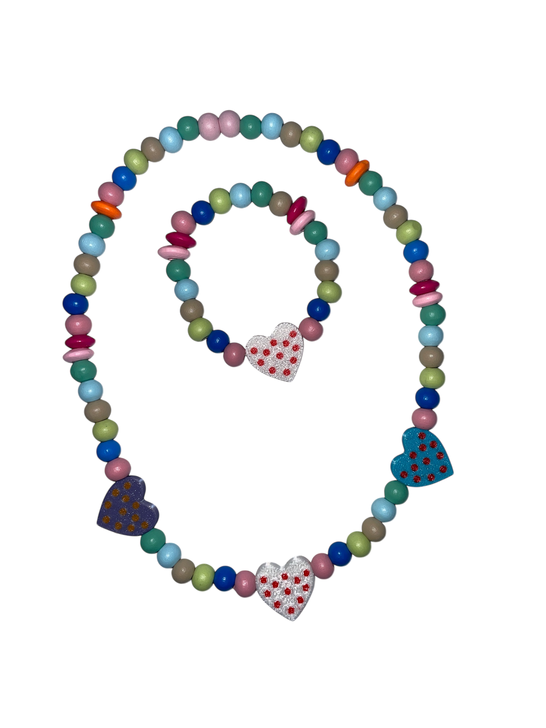 990074 - Collar + Pulsera Bolitas de madera