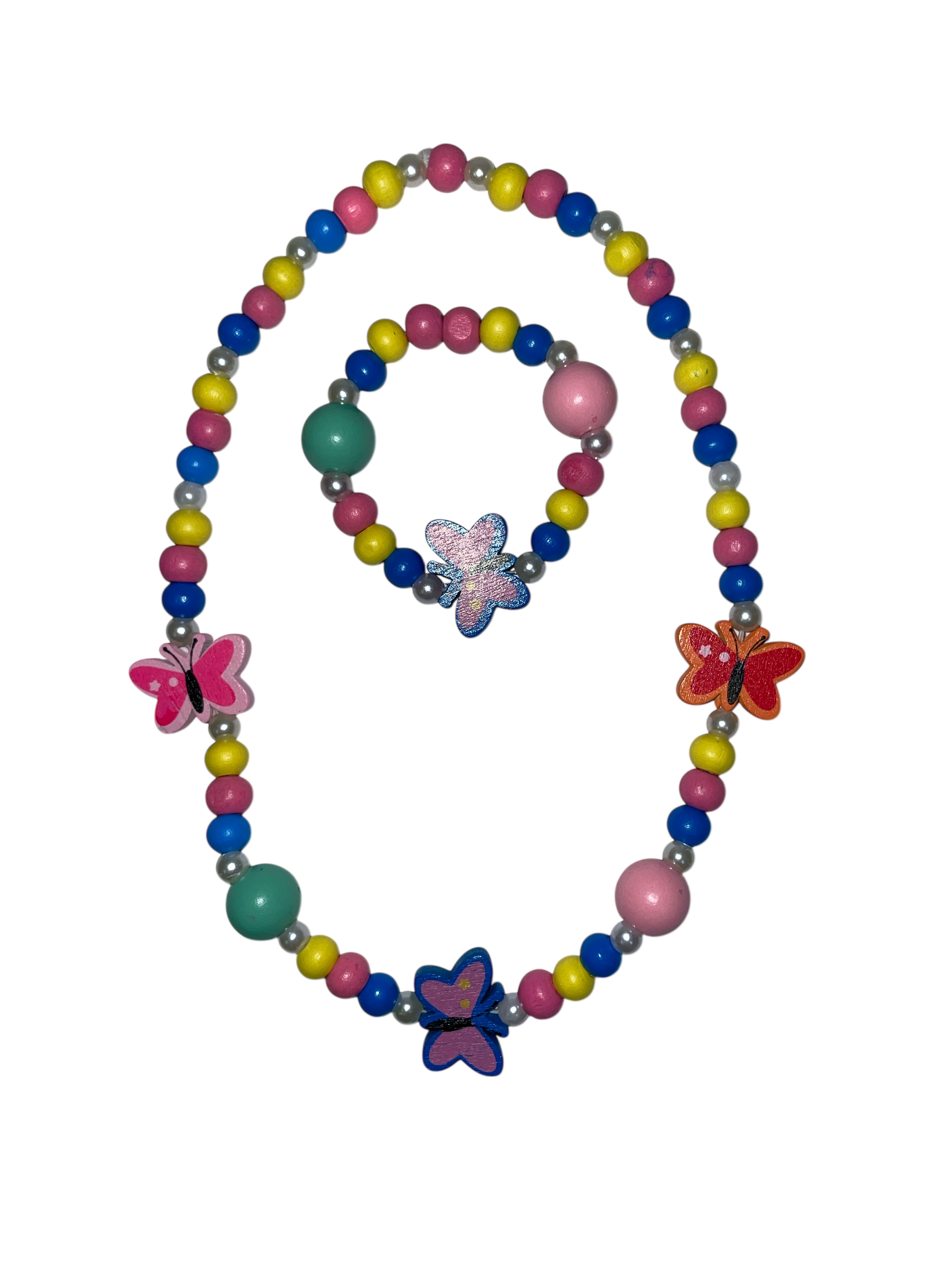 990074 - Collar + Pulsera Bolitas de madera