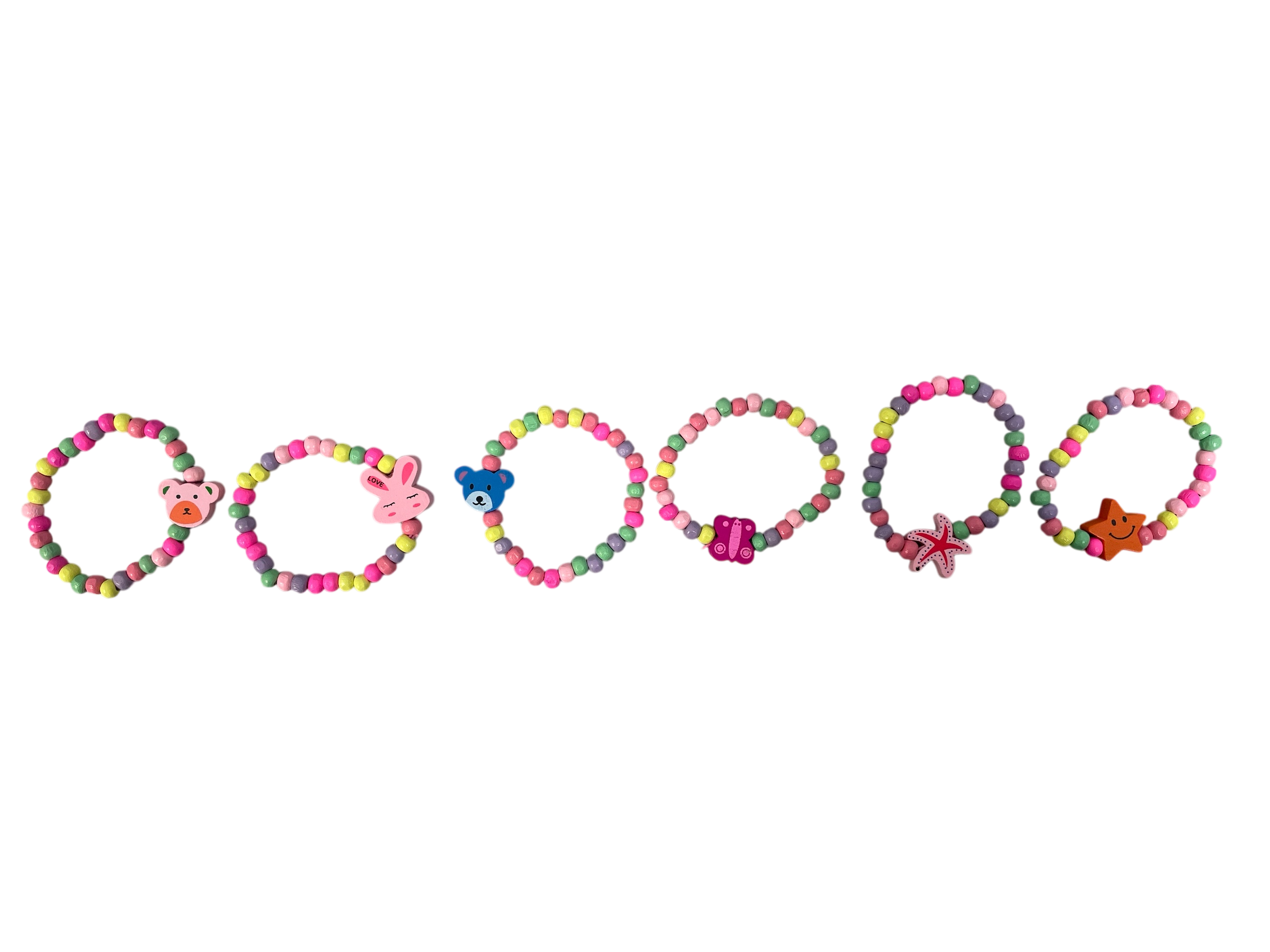 990080 - Pulsera elastica bolitas de madera