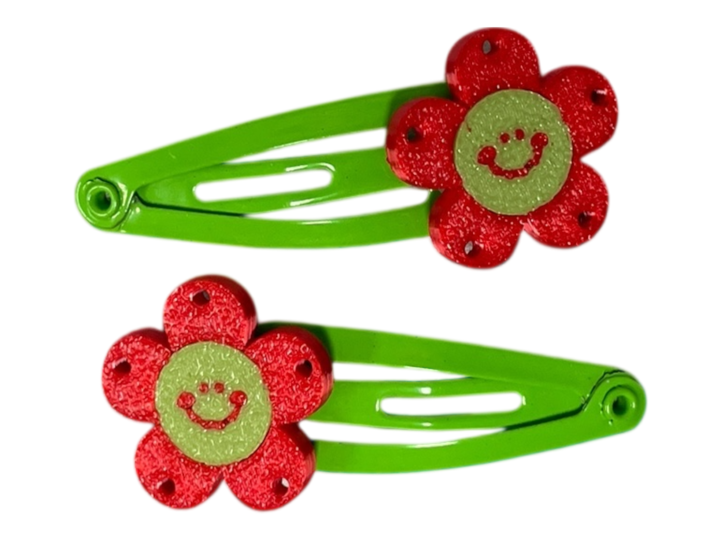 990083 - Clips 3cm con flor - estrella  sonriente
