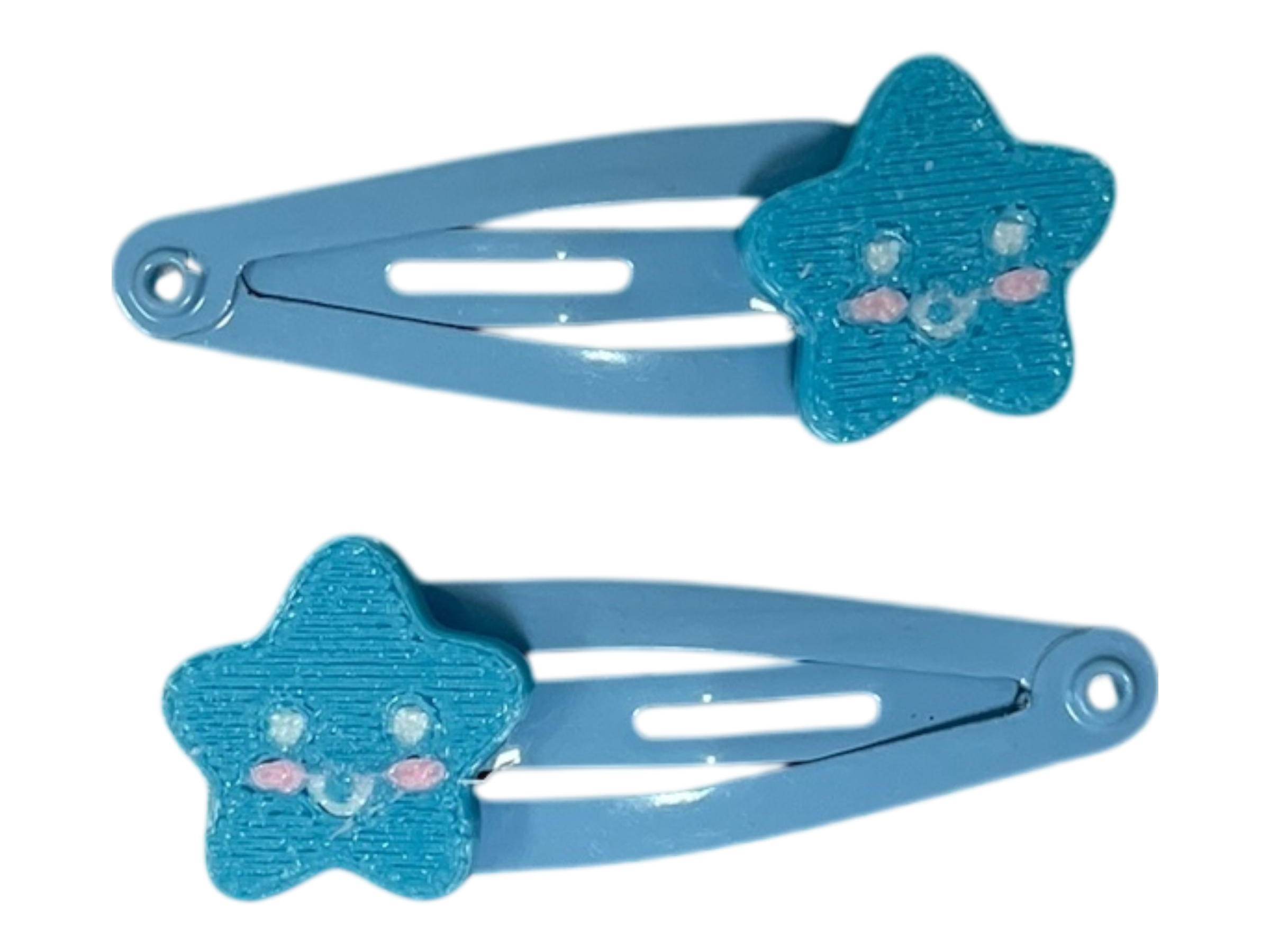 990083 - Clips 3cm con flor - estrella  sonriente