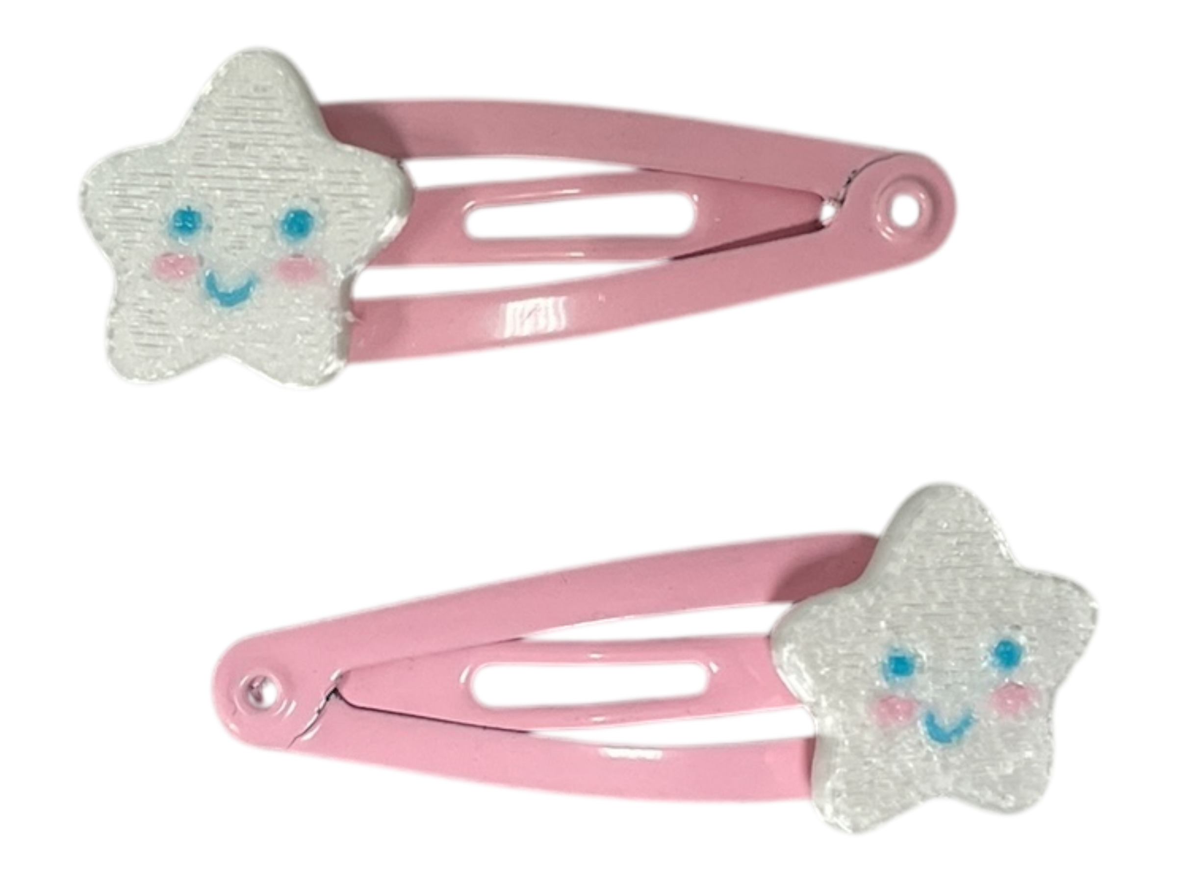 990083 - Clips 3cm con flor - estrella  sonriente