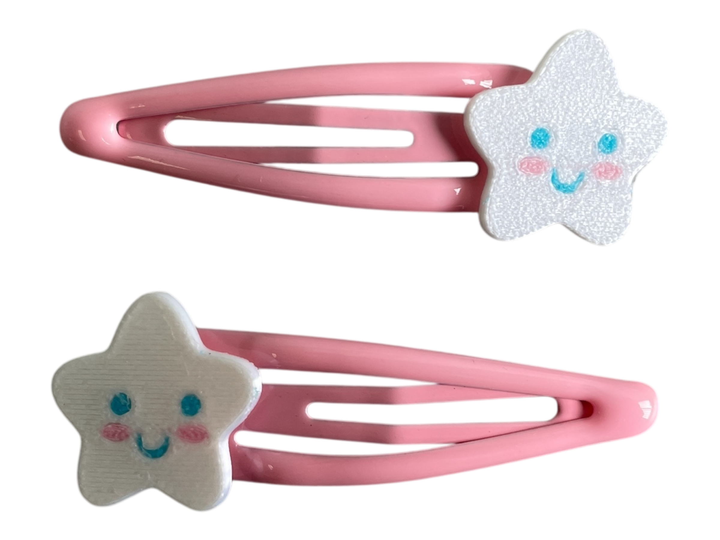 990085 - Set 2 clips de 5cm con Corazon - Flor o Estrella sonriente