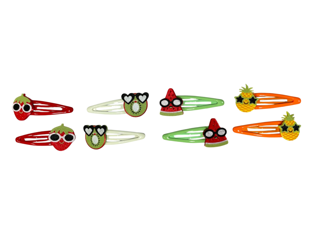 990087 - Set clips 5cm con frutas y gafas de sol