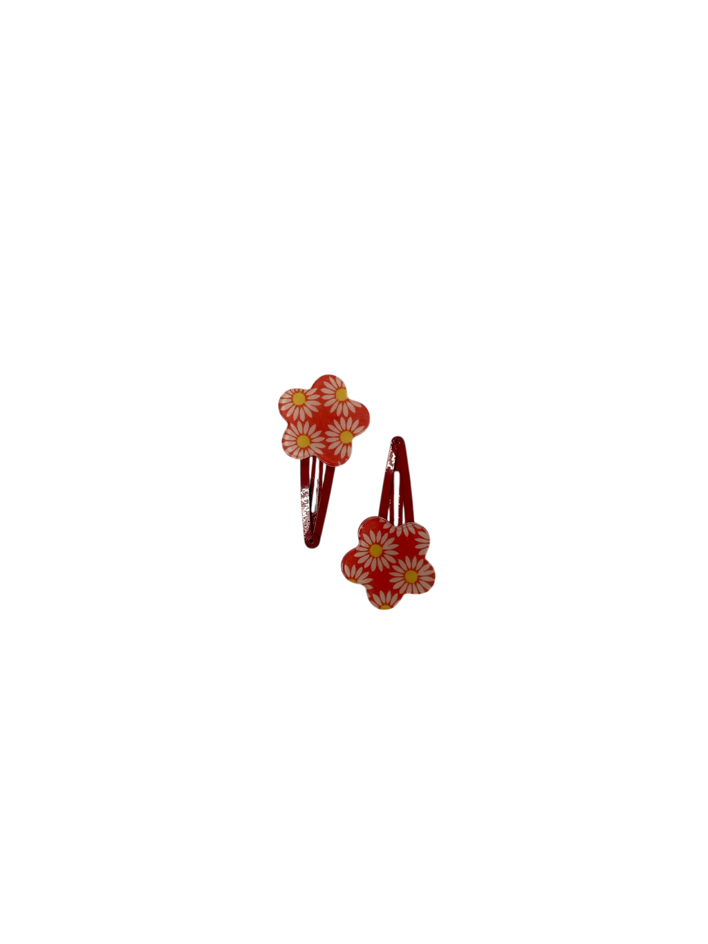 990073 - set 2 clips de 5cm con flor estampada