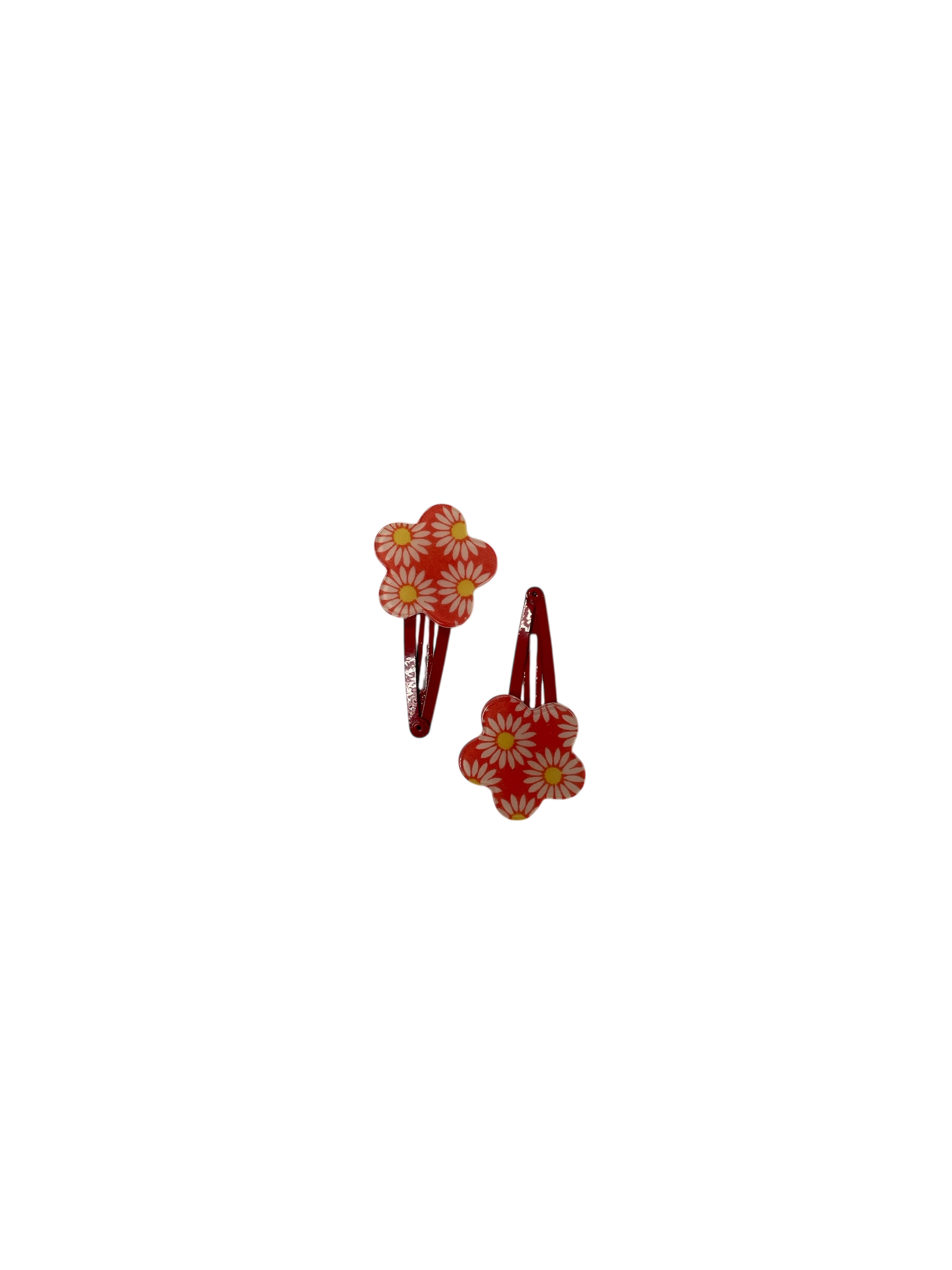 990073 - set 2 clips de 5cm con flor estampada