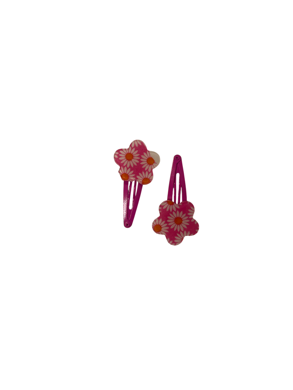 990073 - set 2 clips de 5cm con flor estampada