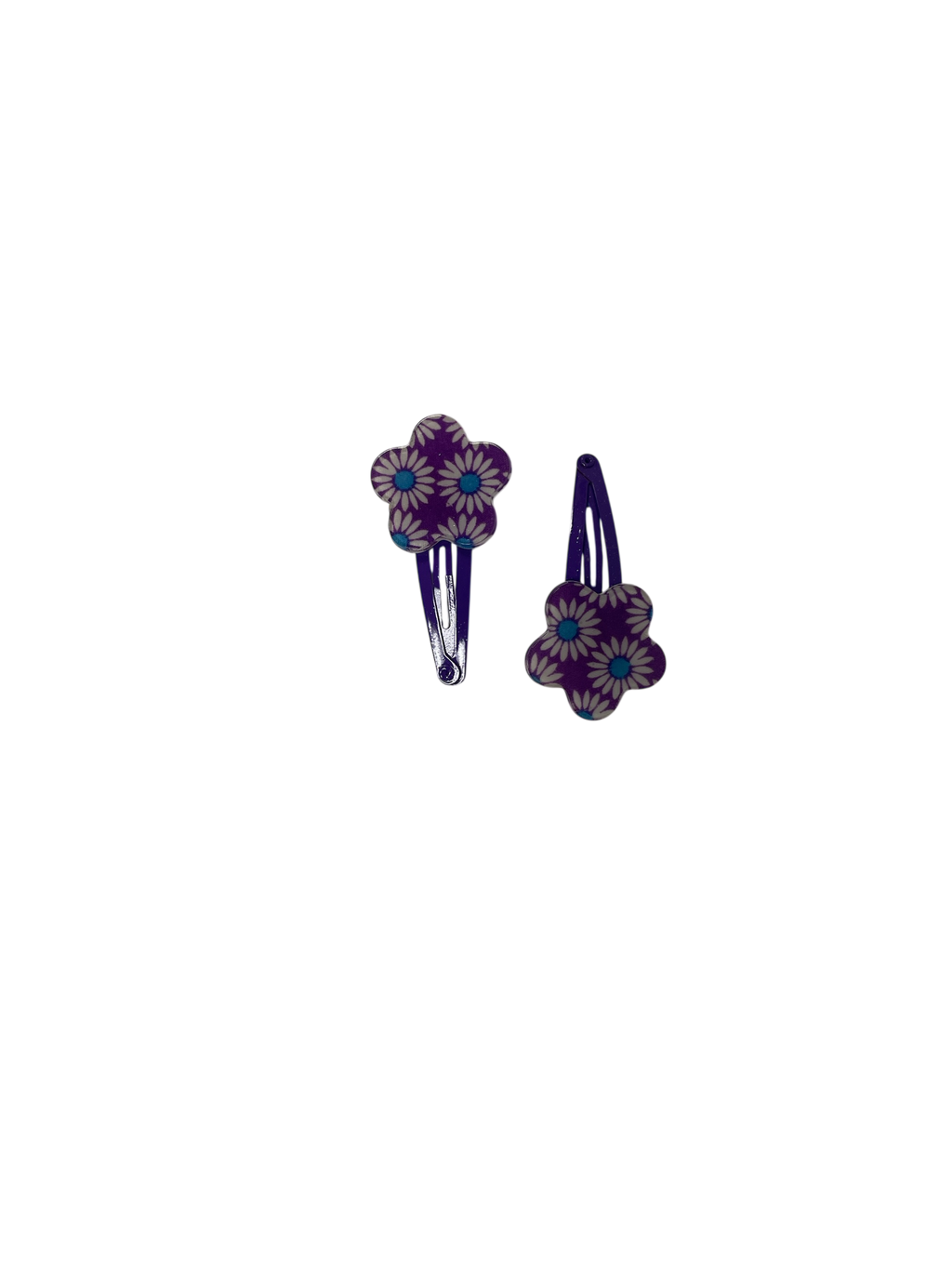 990073 - set 2 clips de 5cm con flor estampada