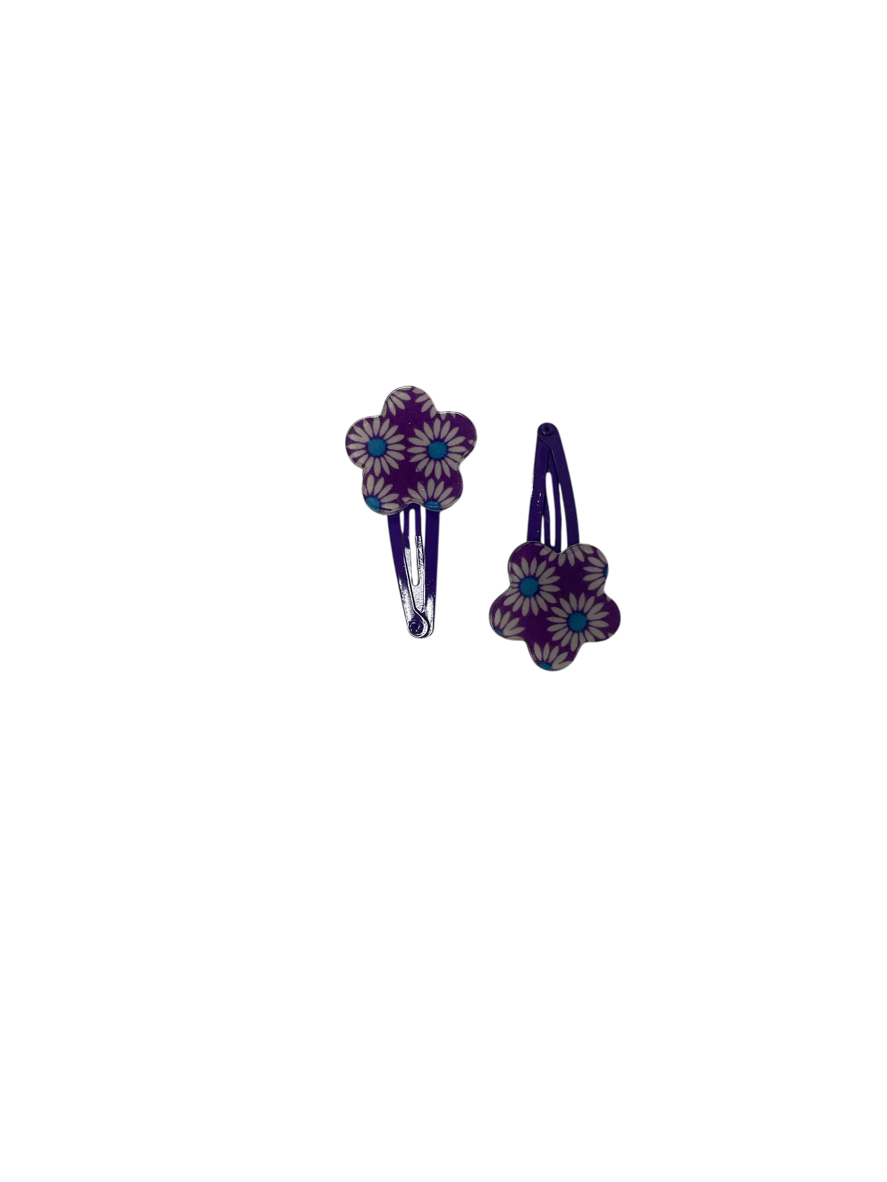 990073 - set 2 clips de 5cm con flor estampada