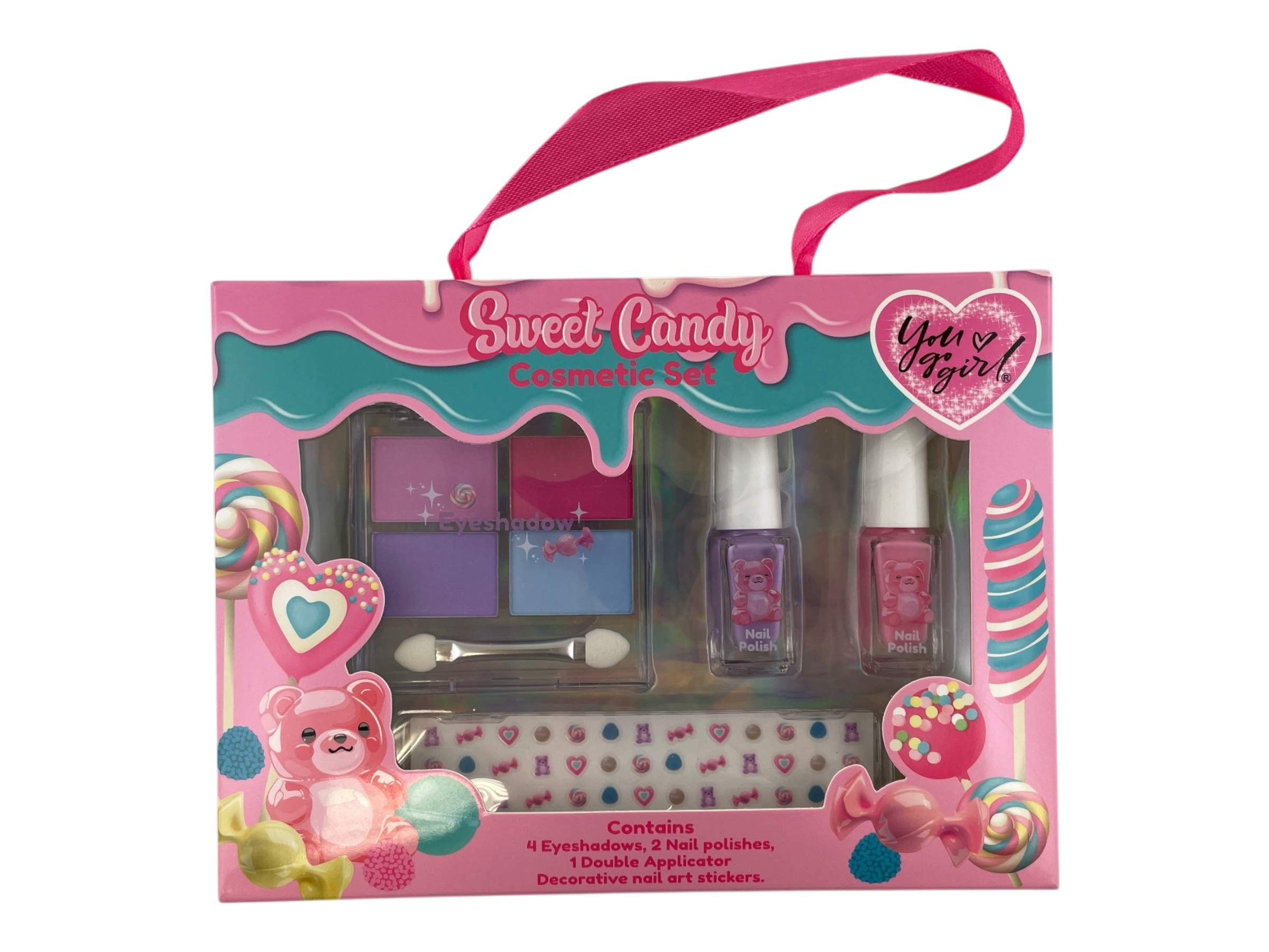940005 - cajita regalo sombras, pintauñas, pegatinas, uñas y aplicador